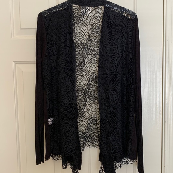 NWT VOCAL black & gold/taupe rhinestone & lace cardigan size small. Gorgeous! - Picture 7 of 9